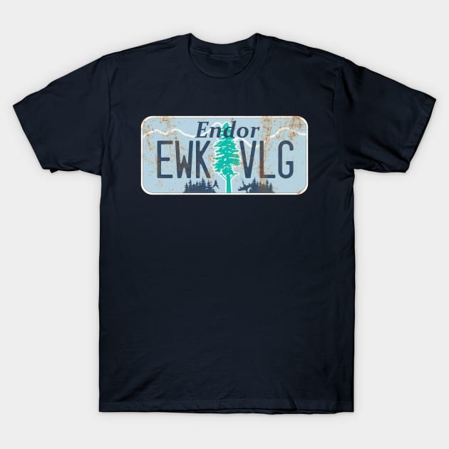 Endor License Plate T-Shirt by Meat Beat